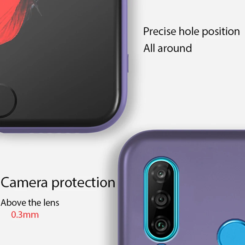 Жидкий силиконовый чехол для Huawei P40 Lite P20 P30 Pro P10 Plus P Smart Z Nova 5T 3 3i 5i 5 6 Y5 Y7 Y9 Prime