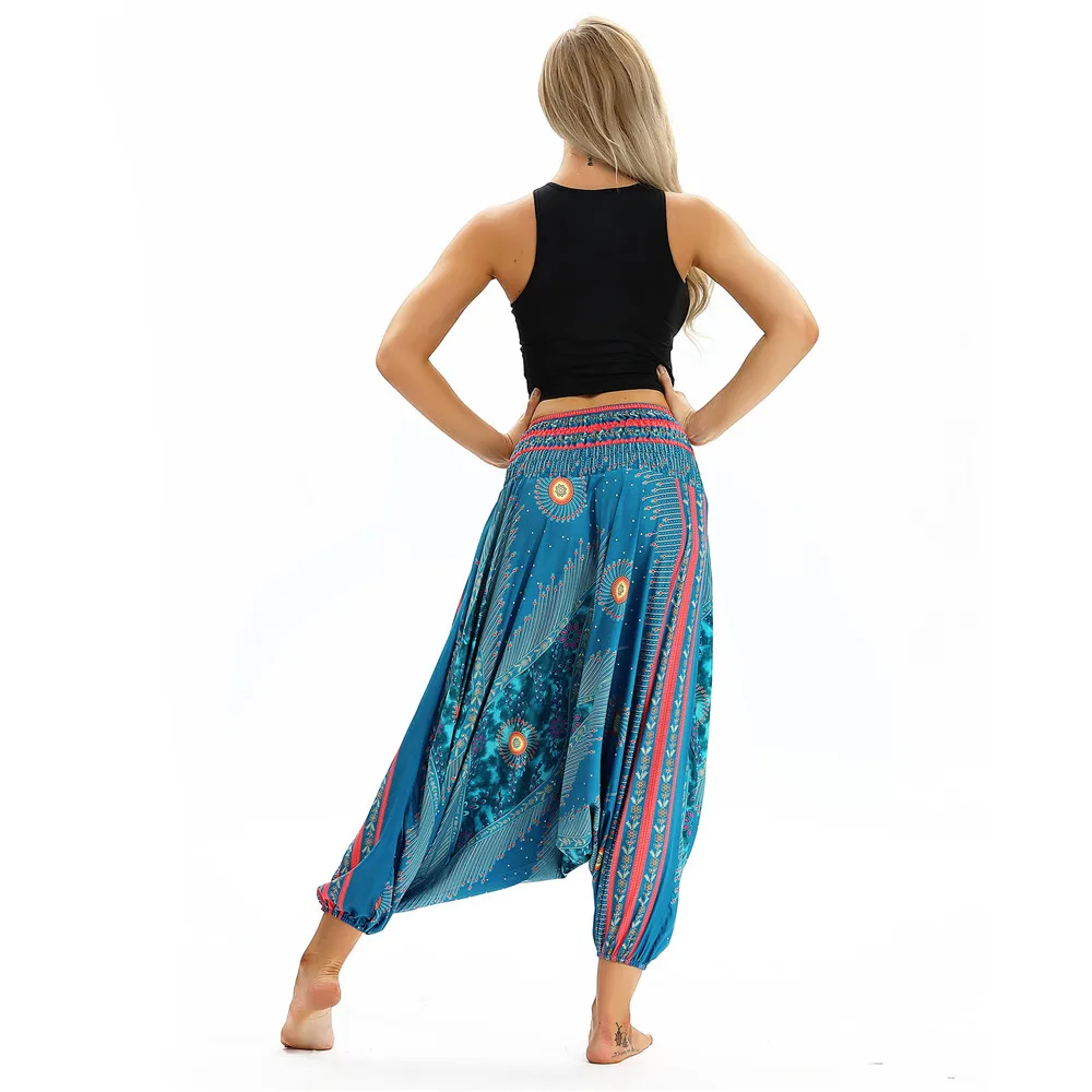 Summer Harem Pants Digital Printing Women's Wide Leg Pants High Waist Loose Women Casual Printing Elastic Loose Pants Trousers Summer Harem Pants Digital Printing Women's Wide Leg Pants High Waist Loose Women Casual Printing Elastic Loose Pants Trousers