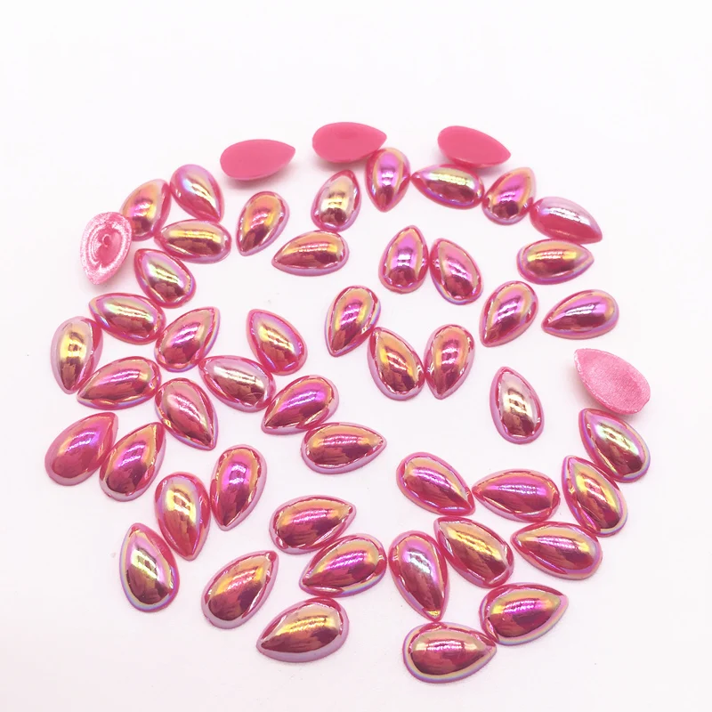 6x10/8x12/10x14/13x18mm Flatback Half Teardrop Shape Plastic ABS Imitation Pearl Beads For Jewelry Craft Scrapbook Decoration