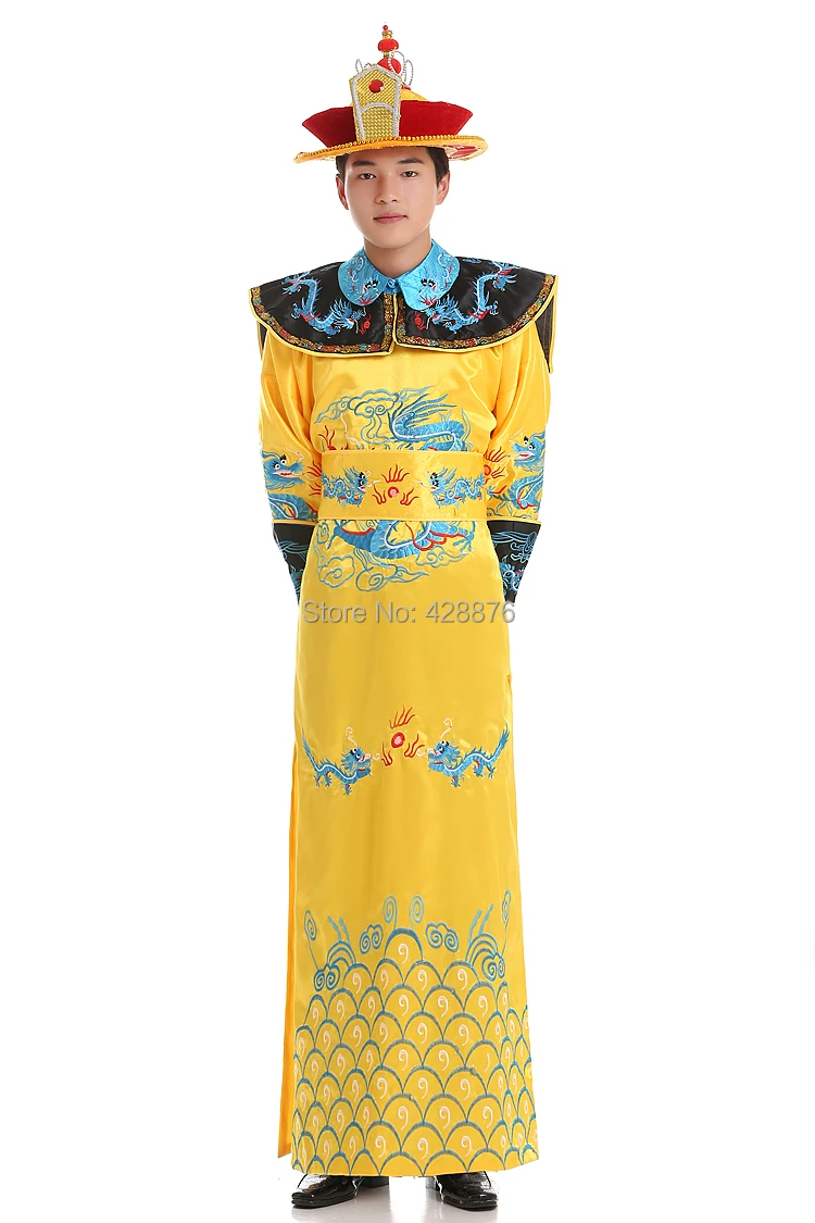 Костюмы для народных китайских танцев костюм Xiqu одежду Костюм Танг Национальный костюм одежда императора принц показать Косплэй костюм халат костюм