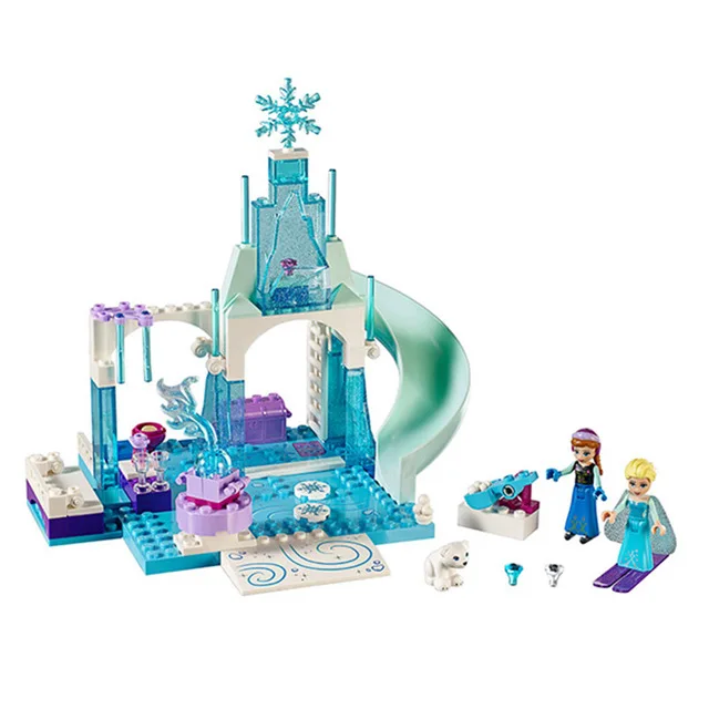 

Princess Anna Elsa Snow Queen Elsa's Sparkling Ice Castle Building Blocks Brick Toys For Girls Compatible with friends