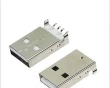 10Pcs/lot USB 2.0 Male A Type USB PCB Connector Plug 180 degree SMT SMD Male USB Connectors