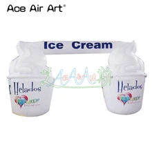 Deft стиль надувное мороженое арки, 2 модели мороженого стенд с баннерами, вход для летнего удовольствия и рекламы