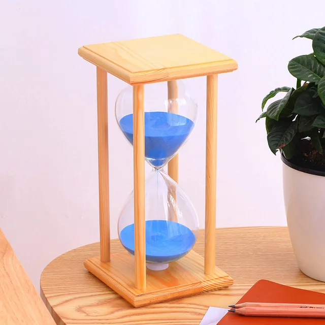 1pcs 30 minute original wood frame clock timer sand hourglass