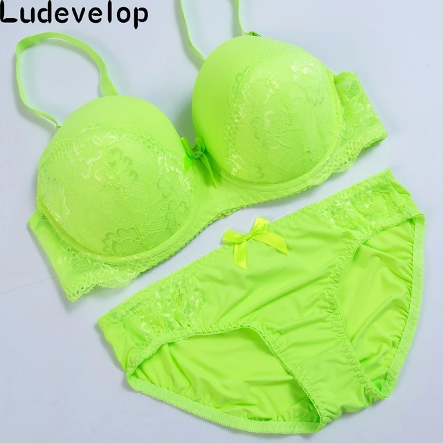 Ludevelop]New Lace Embroidery Bra Set Women Plus Size Push Up Underwear Set  Bra and Panty Set 34 36 38 40 42 DE Cup For Female - AliExpress