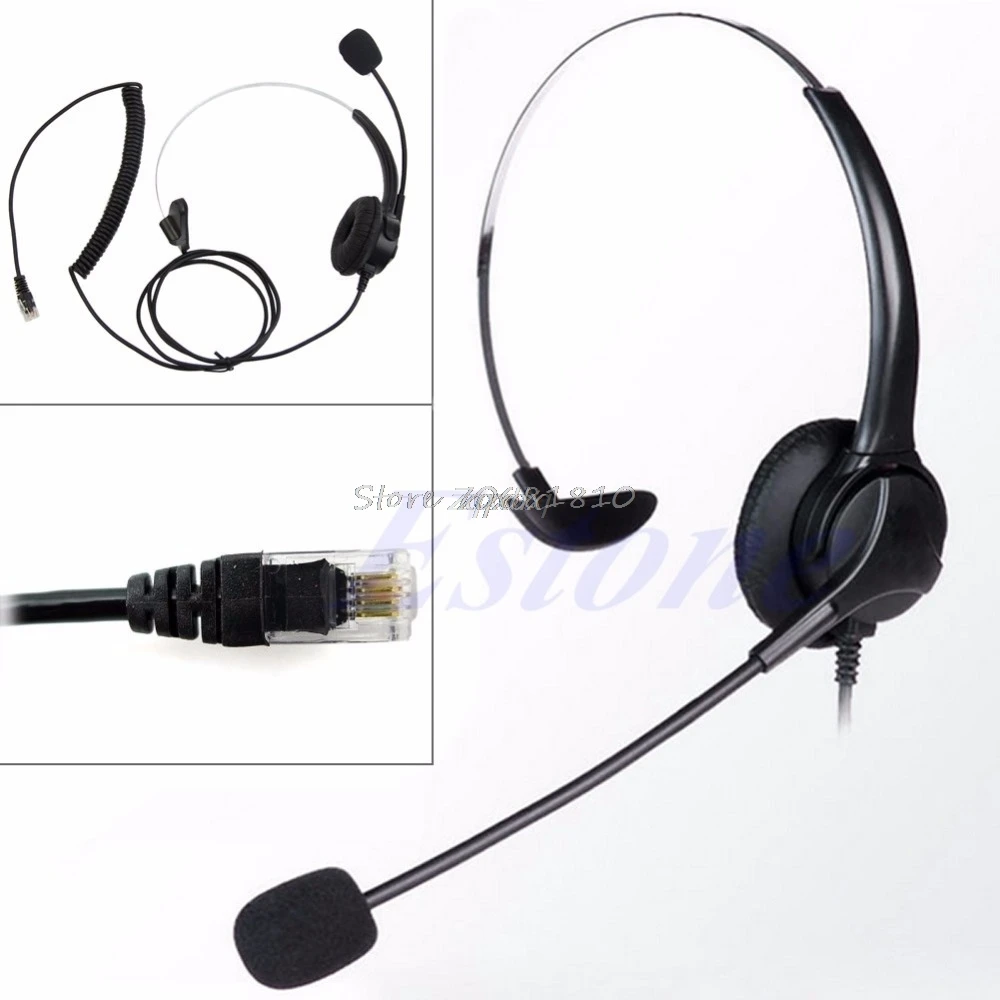 Call Center Headset Headphone with Microphone for Cordrd Telephone 4 Pin Headset 