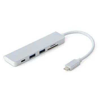 

Type C USB 3.0 to 2xUSB 3.0 5in1 Hub Adapter SD TF Card Reader for Macbook 5 in 1 USB-C Type C Hub Expander l1205#2