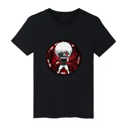Аниме Токио вурдалак Кен kaneki футболка с короткими руками Для мужчин Модная хлопковая летняя футболка Для мужчин Марка японский мультфильм