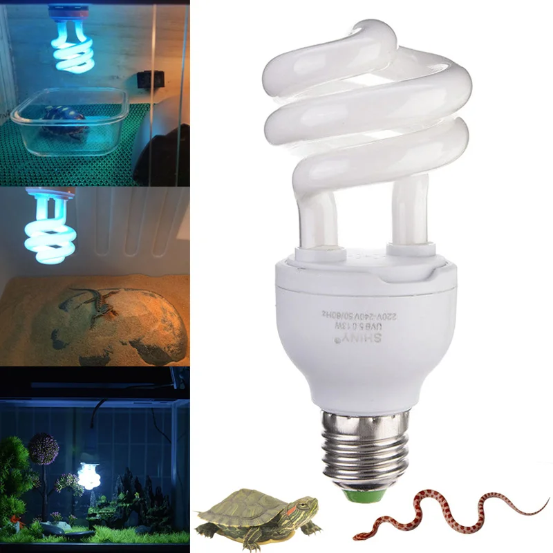 

1/5pcs E27 UVB 13W Reptile Light Bulb UV Lamp for Tortoise Turtle Calcium Supplement CLH@8