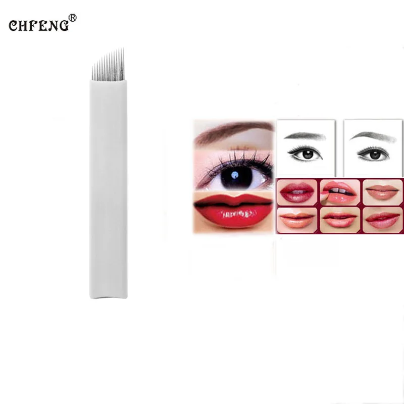 

Eyebrow Microblading Needles 20Pcs 14Pin Lip Eyeline Permanent Makeup Tattoo Blades Embroidery Manual Tattoo Pen Tattoo Supply