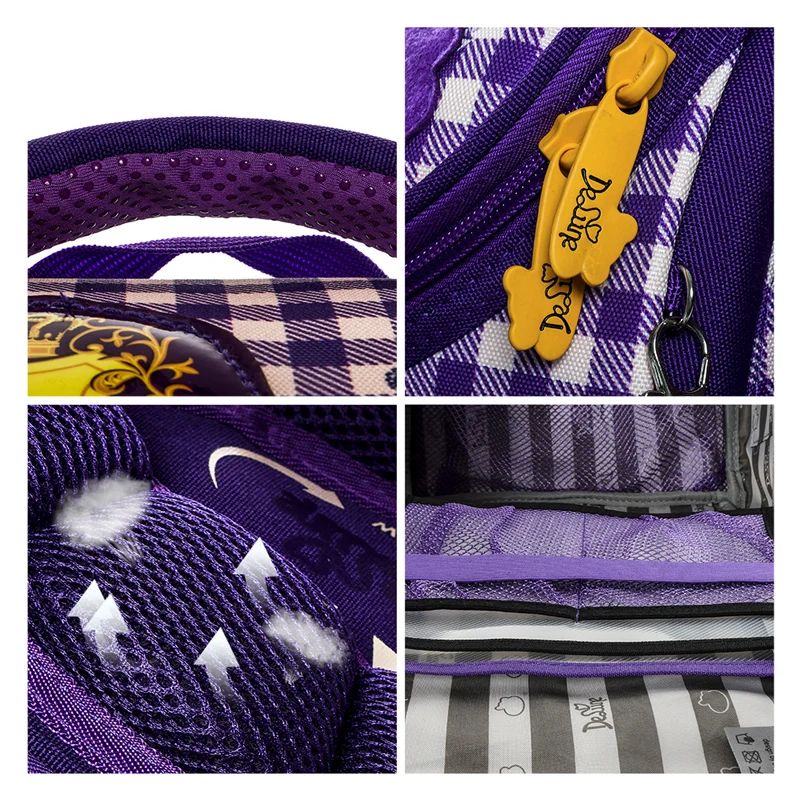 Delune New Folding School Bags For Girls Boy Cat Pattern Backpack Cartoon Children Orthopedic Backpacks Primary Mochila Infantil