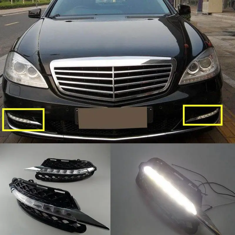 2PCS White LED Daytime Running Lights DRL For Mercedes Benz S Class
