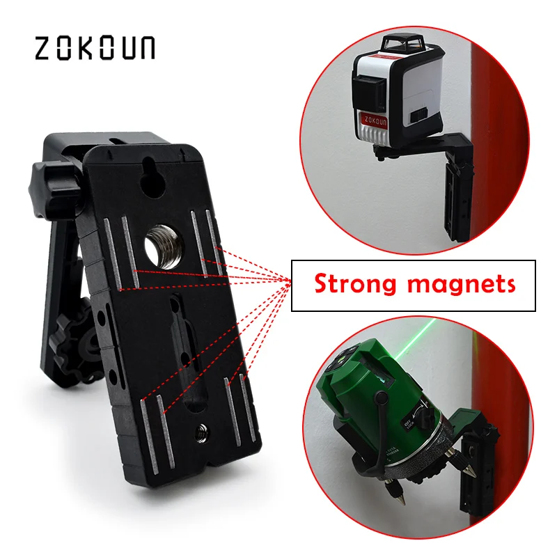 Zokoun 1/" и 5/8" супер сильный складной доступный винт крепления OK Магнитный кронштейн для универсальных перекрестных лазеров