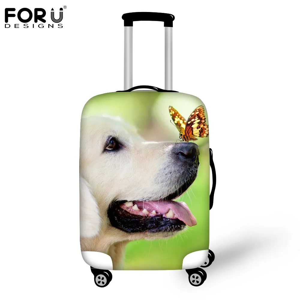 

FORUDESIGNS Cute Dog Luggage Covers Protective For Trunk Cases Apply to 18''-30'' Trolley Suitcase 3D Butterfly Waterproof Cover