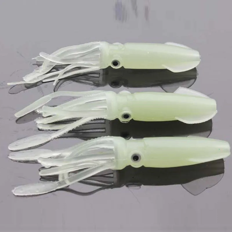 INFOF 50Pcs/lot 10cm 8.3g Fishing Soft Plastic Octopus Squid Bodies
