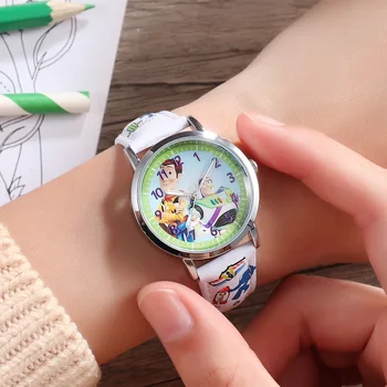 

children boys girls wristwatches quartz genuine leather Cartoon Disney brand Donald Duck watches waterproof child clocks