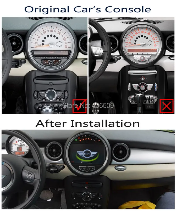 Top Android 5.1 Car DVD Player GPS Navigation for BMW Mini Cooper 2006-2013 with Radio Bluetooth USB SD AUX Stereo 3G WiFi 4Core 8