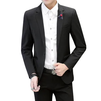 

2019 Spring and Autumn New Men's Casual Suit Men's Wedding Groomsmen Dress Male Black Suit jacket More Size M-XXXL 4XL