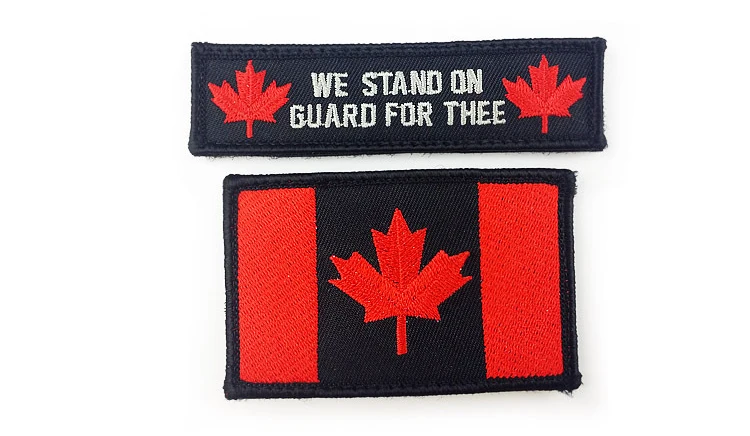 Вышитый Флаг Канады нашивки армейский крючок и петля нашивка 3D тактические военные нашивки тканевая повязка на руку Национальный флаг кленовый лист значок