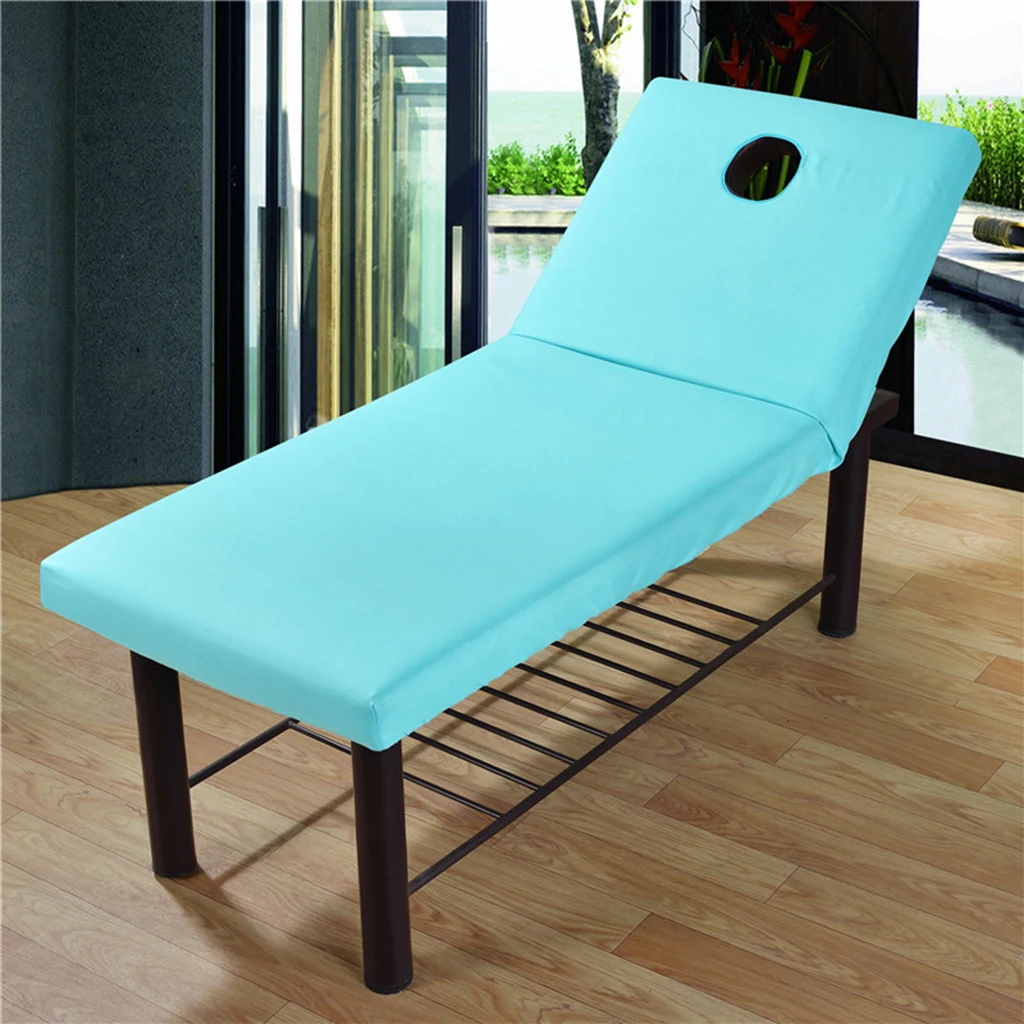 Hypoallergenic Color Optional Massage Bed Table Soft Cover Salon Spa Couch Bed Sheet with Face Hole - For Bed Within 75x31 Inch