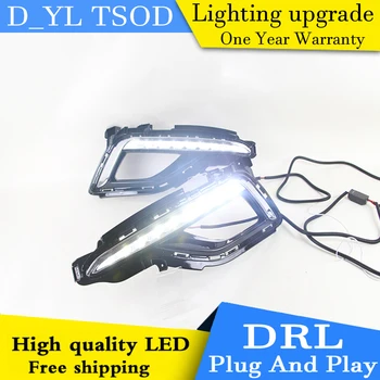 

Car styling For Hyundai Sonata 9 2015 LED DRL For Sonata 9 High brightness guide LED DRL led fog lamps daytime running lights