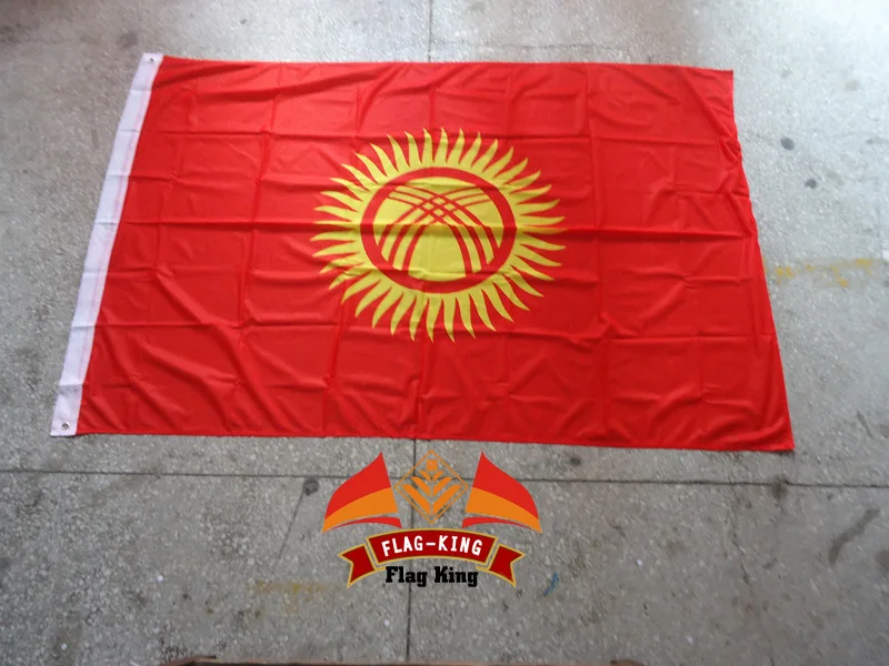 Национальный флаг Киргизии, полиэстер, 120*180 см, анти-УФ, цифровая печать, флаг король, страна Киргизии баннер