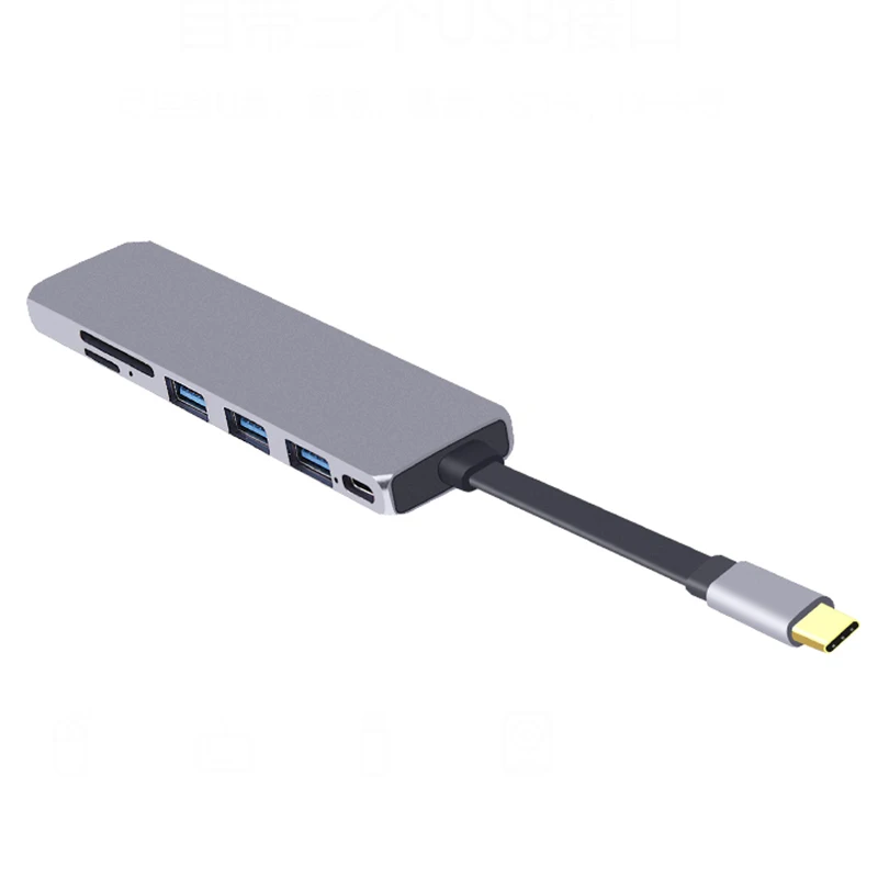  Universal Type C Hub 3 USB with SD / Micro SD Card Reader + USB-C Charger PD for MacBook Pro 3 USB 