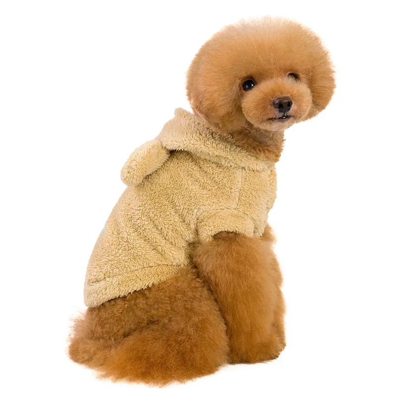 Classic Dog Clothes Puppy Bear Ear Hooded Pet Jacket Coat Winter Dog Clothes Sweater Clothing For Small Dogs Chihuahua #F#40NV2 (6)