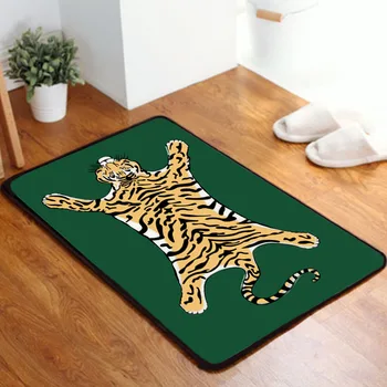 

American Style Tiger Skin Mat Red Mouth Decorative Carpet for Living Room Colorful Female Thigh Door Mat Rugs for Kitchen