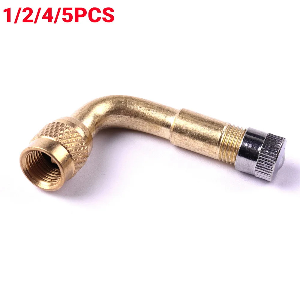 1/2/4/5Pcs 90 Degree Brass Air Tire Tyre Valve Stem with Twist mounted