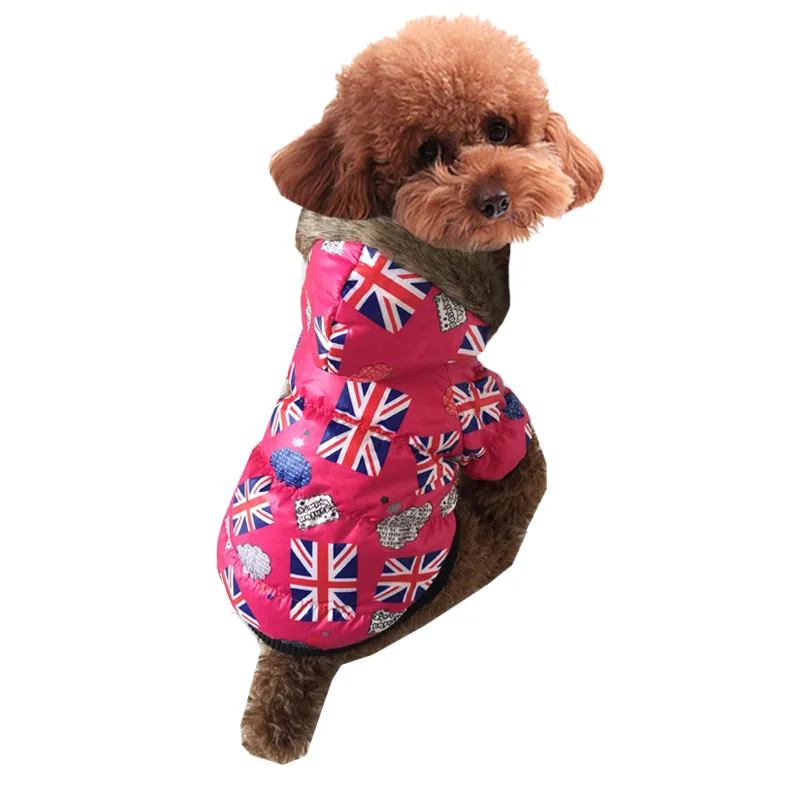 Retail Uk Flag Printing Style Pet dogs winter vest coat Free Shipping