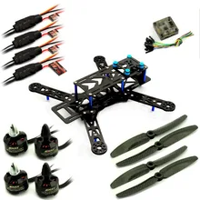 250 PRO Carbon Quadcopter Kit +Emax MT1806 Motor ESC+New CC3D+ Carbon Propeller BLUE