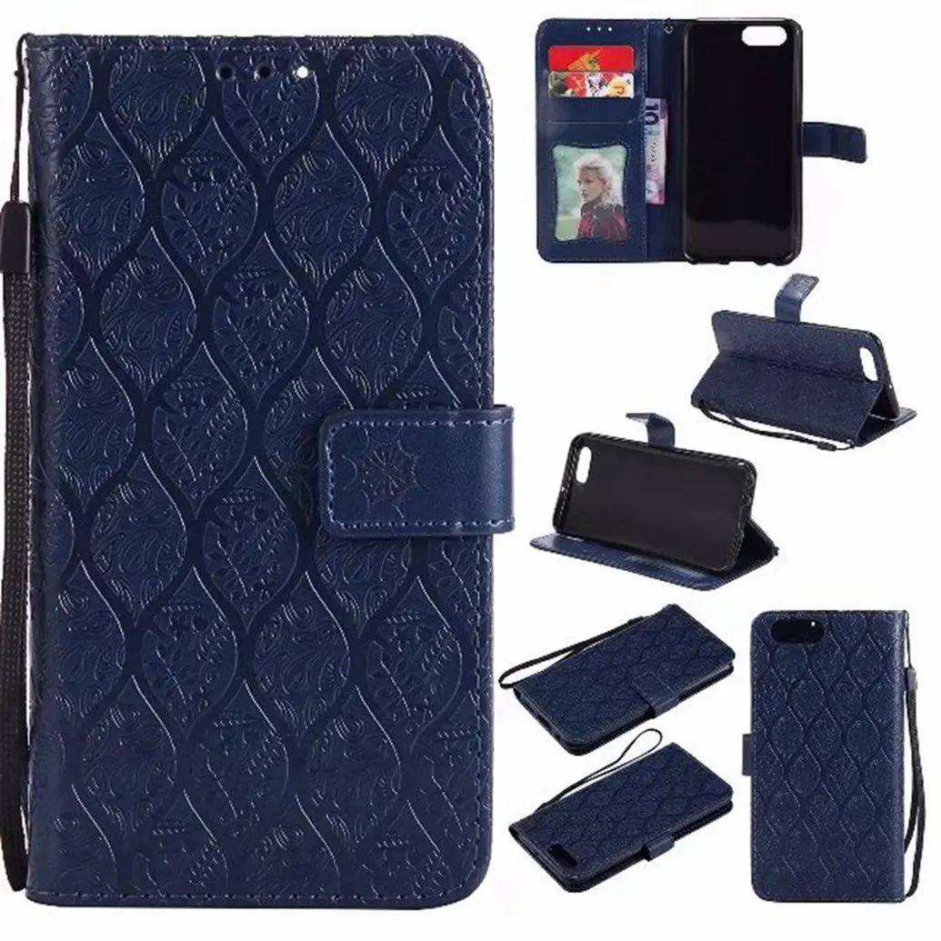 

MuTouNiao Dark Blue Rattan Leather Flip Case Cover For OPPO A39 A57 A59 R9S R11 F1S