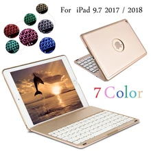 7 цветов светильник с подсветкой беспроводной Bluetooth клавиатура чехол для iPad 9,7 A1822 A1823 A1893 A1954+ стилус+ пленка