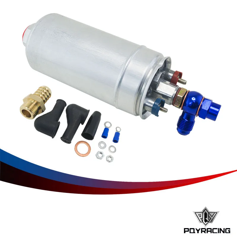 PQY RACING - TOP QUALITY External Fuel Pump 044 OEM:0580 254 Poulor 300lph + Adapter Fitting PQY-FPB044+FK045B+FK047B | Автомобили и
