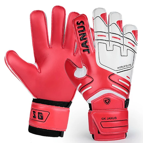 Утолщенные вратарские перчатки для футбола футбольные перчатки-латексная ладонь - Цвет: Красный