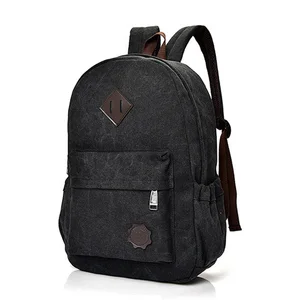 Image 4 - Canvas Laptop Backpack Men Teenage Boys Backpacks Large School Bag Vintage Students Travel Rucksack Shoulder Bags Black XA1054C
