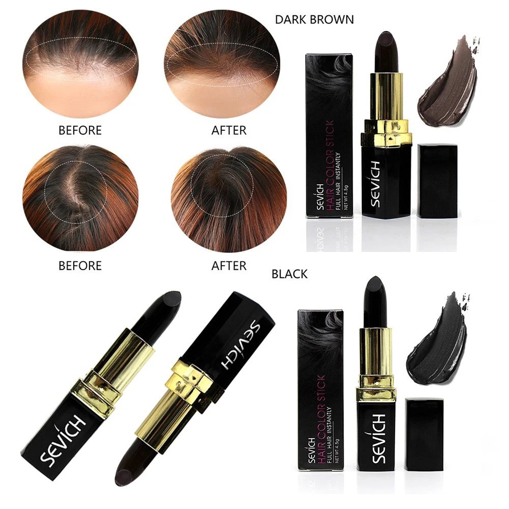 Natural Plant Black Color Brown Color Hair Dye 4.5g Lipstick Shape Anti Sweat Waterproof Disposable Hair Dye TSLM1