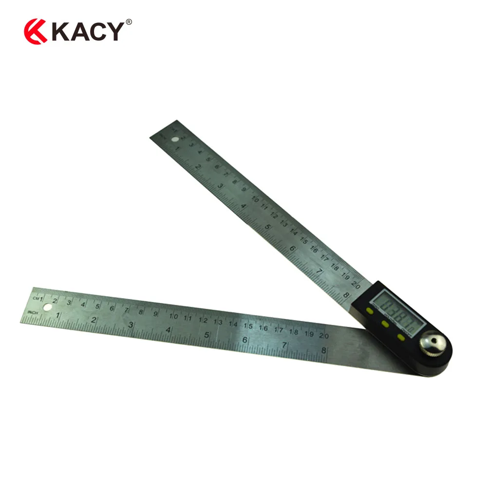 

200mm Digital Protractor Angle Finder Stainless Steel Ruler With HOLD and Zeroing Function, Large LCD Display