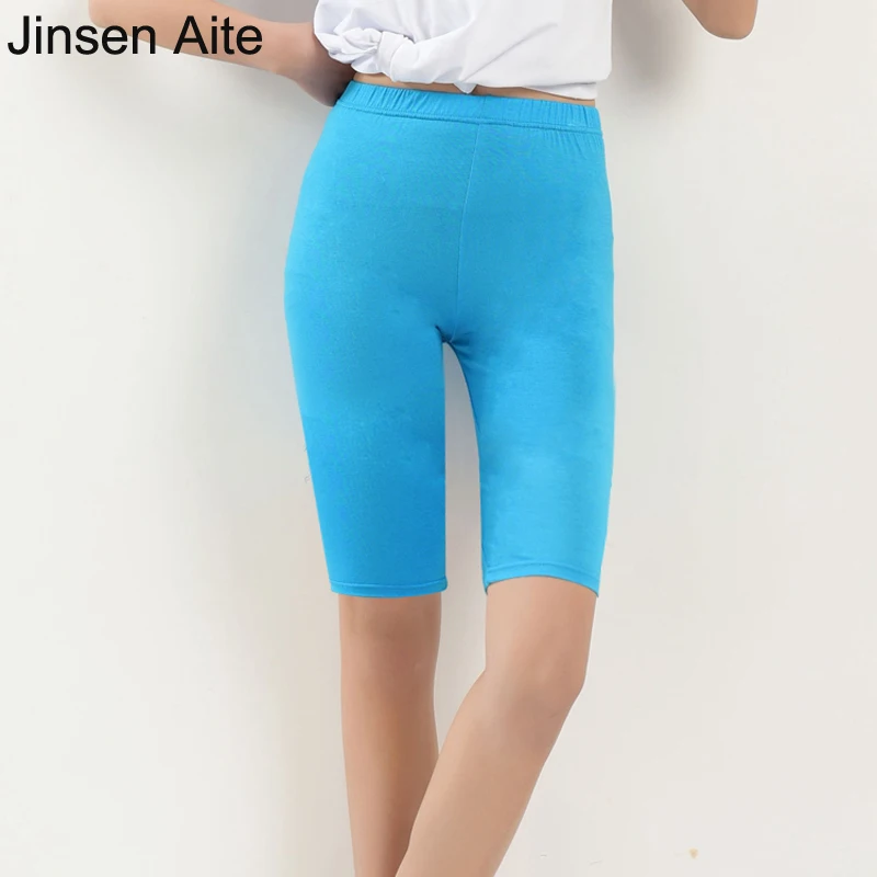 

Jinsen Aite Plus Size 5XL Modal Women Summer Leggings Candy Color Knee-Length Pants Elasticity Waist Slim Fitness Trousers JS322