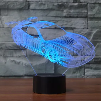 

Car 3D Lamp Optical Illusion Night Light 7 Changing Colors Touch Sensor For Kids or Adults