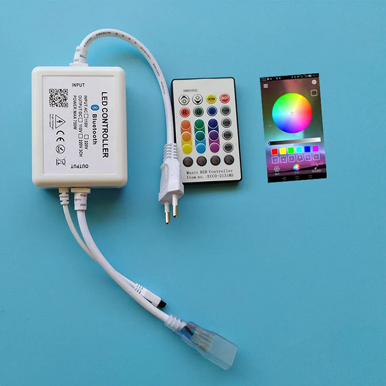 LEDWTP музыка + Bluetooth RGB Светодиодная лента 220 В WiFi 110 гибкая Android IOS APP|Контролеры RGB| |