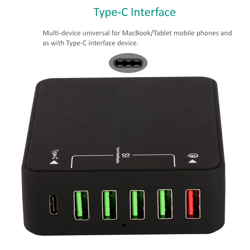 INGMAY многопортовое USB зарядное устройство 8А Быстрая зарядка 3,0 type C QC3.0 Быстрая зарядка для iPhone iPad samsung huawei DV адаптер питания