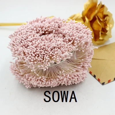 288 шт 1 мм матовый белый двойной цветок с головками Stamen Pistil торт Свадебные украшения DIY - Цвет: pink