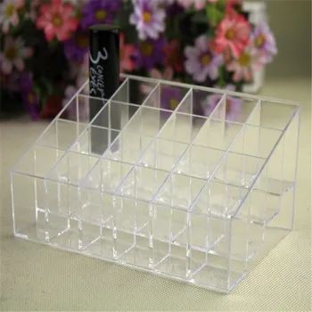 

24 Grids Acrylic Makeup Organizer Storage Box Cosmetic Box Lipstick Jewelry Box Case Holder Display Stand make up organizer