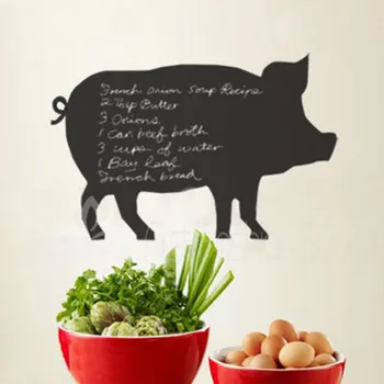 

Pig Chalkboard Menu Planner Vinyl Animal Blackboard Wall Stickers Decals Kitchen Dining Room Home Decoration Size 86x56cm