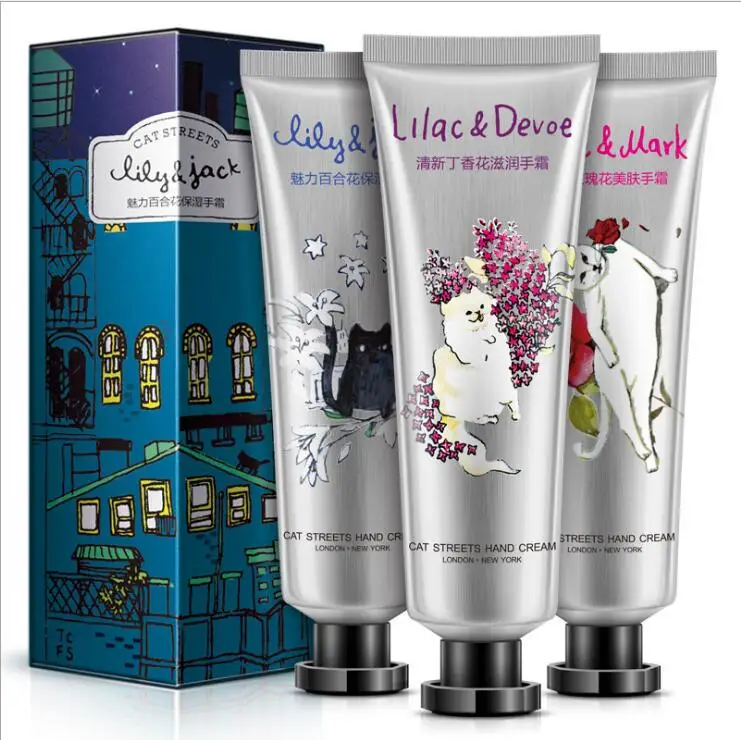 

3PCS Hand Cream Moisture Nourishing Anti Chapping Oil Control Cute Cat Girl summer Winter autumn Hand Care Lotion Set