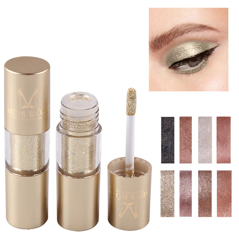 

Professional New Shiny Eye Liners Cosmetics for Women Pigment Silver Rose Gold Color Liquid Glitter Eyeliner Makeup Cosmetics