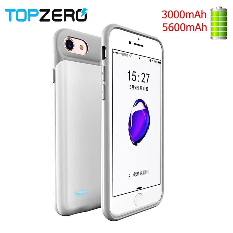 Beste 3200 5000 mah Zachte Siliconen Acculader Case Voor iphone 8 Plus batterij Case magnetische Met audio Power Bank Case voor iphone 8
