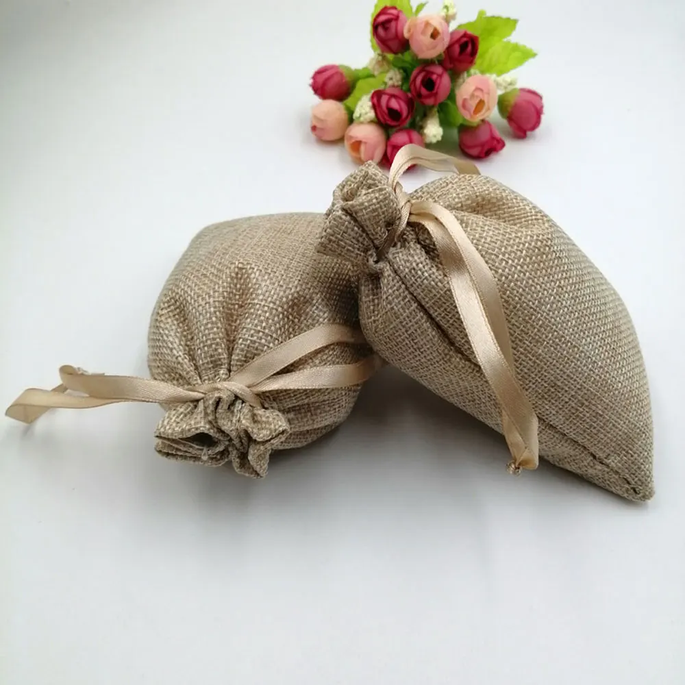 7x9 10x14 13x18 джутовые мешки для подарков на день рождения Toile De Jute сумка шнурке